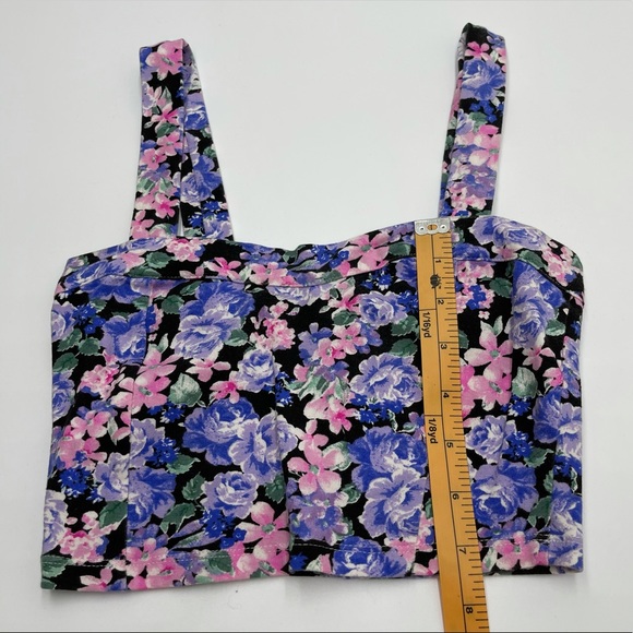 Forever 21 Purple Floral Crop Top Small - Picture 7 of 12